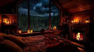 Relaxing Piano in a Forest Cabin 🌧️ Rain Sounds for Deep Sleep & Stress Relief