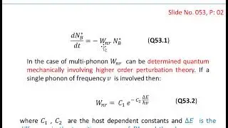 Slide053 Collisional De-Excitation Solids Non- Radiative Decay Transition Rate Energy Multi Phonon