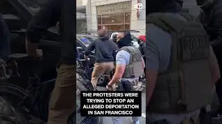 Protesters clash with ICE agents outside SF immigration courthouse, video shows