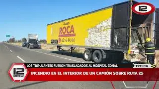 TRELEW | INCENDIO EN EL INTERIOR DE UN CAMI&Oacute;N SOBRE RUTA 25