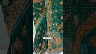 HEAVY STONE WORK BRIDAL WEAR SAREE WITH ZARDOZI WORK