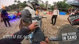 Our bikes stuck in sand | Kihim beach | Sunset | Cbr250r | Alibag Beach part 2