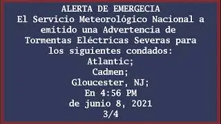 EAS Severe Thunderstorm Warning for Vineland, New Jersey 06/08/21 (New DASDEC Screen Test)