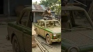Hand made bamboo car  🚗 #royalenfield #bambooproduct #bambooart #bamboocraft #foryou