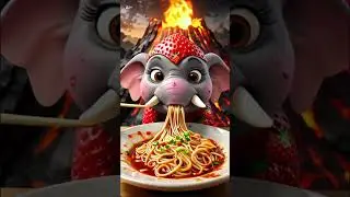 Strawberry elephant tried buldak noodles (emotional)