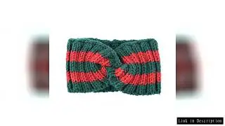 Christmas red green knitted cross yarn woman girl hairband headwear braided headband fashion warm wi