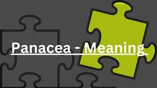 Panacea meaning