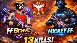 13 kill 😈 Dou VS Squad 😯 gameplay | rank push video | free fire video 