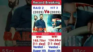 Raid 2 Vs Hit 3 Box Office Collection | Raid 2 11th day collection #shorts