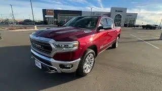 Полный обзор и описание характеристик Ram 1500 Limited Hemi etorque 2023 года в цвете Delmonico Red.