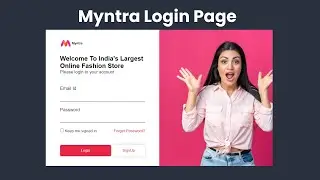 Myntra Login Page In HTML CSS and JavaScript | Login Form