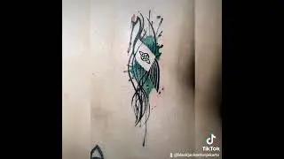 stork watercolour tattoo