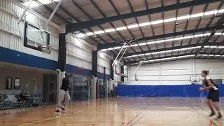 Basketball training: Liam schofield practising his 3 pointers