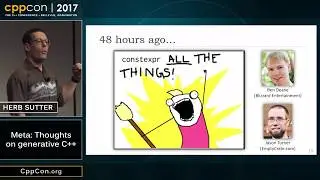 CppCon 2017: Herb Sutter &ldquo;Meta: Thoughts on generative C++&rdquo;