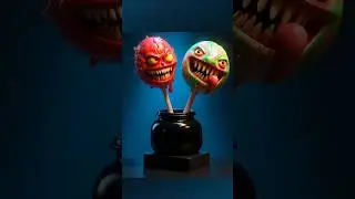 Creepy Lollipop Monsters 🍭😱 Funny Scary 3D Horror Comedy #Shorts #3DAnimation #HorrorComedy