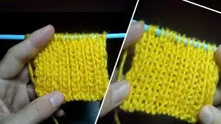 1 Purl 1 Front Knitting Stitch Pattern | How To Easy Knit Desing Needles