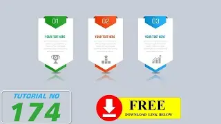 Three step pointed card infographics in powerpoint / download free ppt/download link in description.