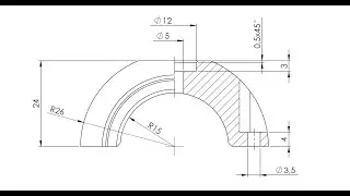 [#130] Korpus obejmy - podstawy rysunku technicznego. Wymiarowanie. Kurs w SolidWorks 2D