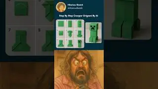Creeper Origami by AI #minecraft #shorts #AI #origami