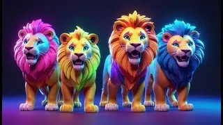 Seven Laughing Lions Learn High and Low | Opposites Song for Kids | Fun Educational Rhymes