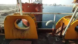 oil tanker vessel\ poop deck mooring area connection with jetty