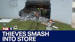 Thieves smash van through store to steal ATM | FOX 5 News