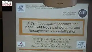 David Piot - Mean-field models of dynamic and metadynamic recrystallization