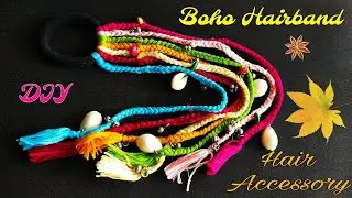 How to Make Boho Hair Band at Home | DIY Hair Accessories | Easy Hair Accessories Making Tutorial