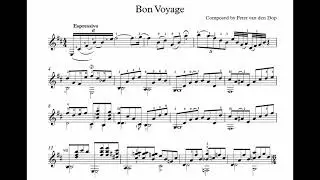 Bon voyage - Peter van den Dop - Classical guitar score video
