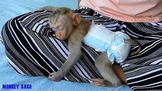 Tiny Baby Nina Sleep Well While Lovely Mom Cleaning Nails