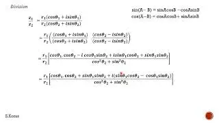 complex numbers multiplication and division in polar form  derivation in English