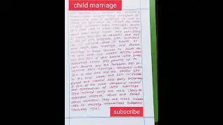 Essay on Child Marriage early Marriage# write your personal views on early marriage