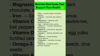 💪 Nutrient-Rich Foods That Supercharge Your Health! 🌿 #HealthyEating #NutrientRichFoods #Superfoods