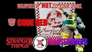 TRANSFORMERS AND STRANGER THINGS COLLABORATIVE SURFER BOY PIZZA VAN CODE RED UNBOXING AND REVIEW