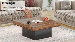 ✨ Tribesigns Coffee Table with LED Lights - XK00237 ✨ #Tribesigns #CoffeeTable