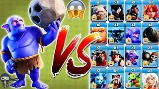 Bowler vs All Troops Clash of Clans Gameplay | Bowler vs every single Troop COC