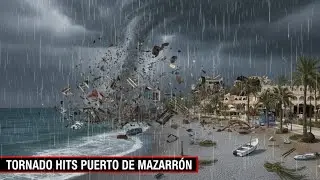 Severe weather in Spain, tornado sighting in Puerto de Mazarr&oacute;n, Murcia.