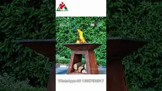 Modern Wood Fire Pit Grill for Outdoor Cooking#bbq #bbqgrill