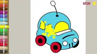 A cute car coloring for kids