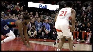 Thaddeus Young just DROPPED Joel Embiid 👀👀