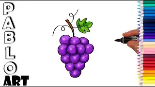 How to draw 🍇 Grape fruit | Learn to Draw step by step