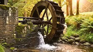 Relaxing Piano & Water Wheel Sounds 🎹🌿 Cottagecore Ambience for Study | M&uacute;sica Relaxante