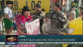 Peru: native women protest in front of the prison where Pedro Castillo is imprisoned