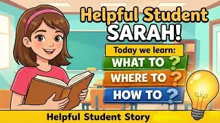 English Story  | The Helpful Student | Moral Story Use of  (WHAT , WHERE, How TO )