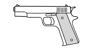 Cara menggambar pistol yang mudah | Draw with Wady