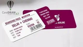 #130 Air Ticket Design  How To Design Plane Ticket Coreldraw Tutorial   skill army