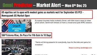 Market Alert Mon 8th Dec 25 - Stocks Up - Silver Tops $59!