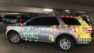 Boss's car gets post-it noted!