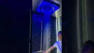 Luxury Smart Rainfall Shower w LED Mood Lights, Bluetooth Audio & Massage Jets #bathroom #showerhead