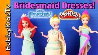 Disney FROZEN Anna, Ariel Play-Doh Dresses! HobbyKidTV
